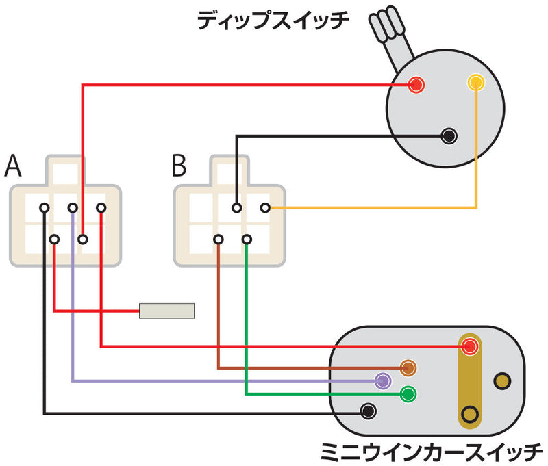 Wiring and installation steps for the Mini Turn Signal & Dimmer Switch Coupler-On Kit (DS400 '96-'09)