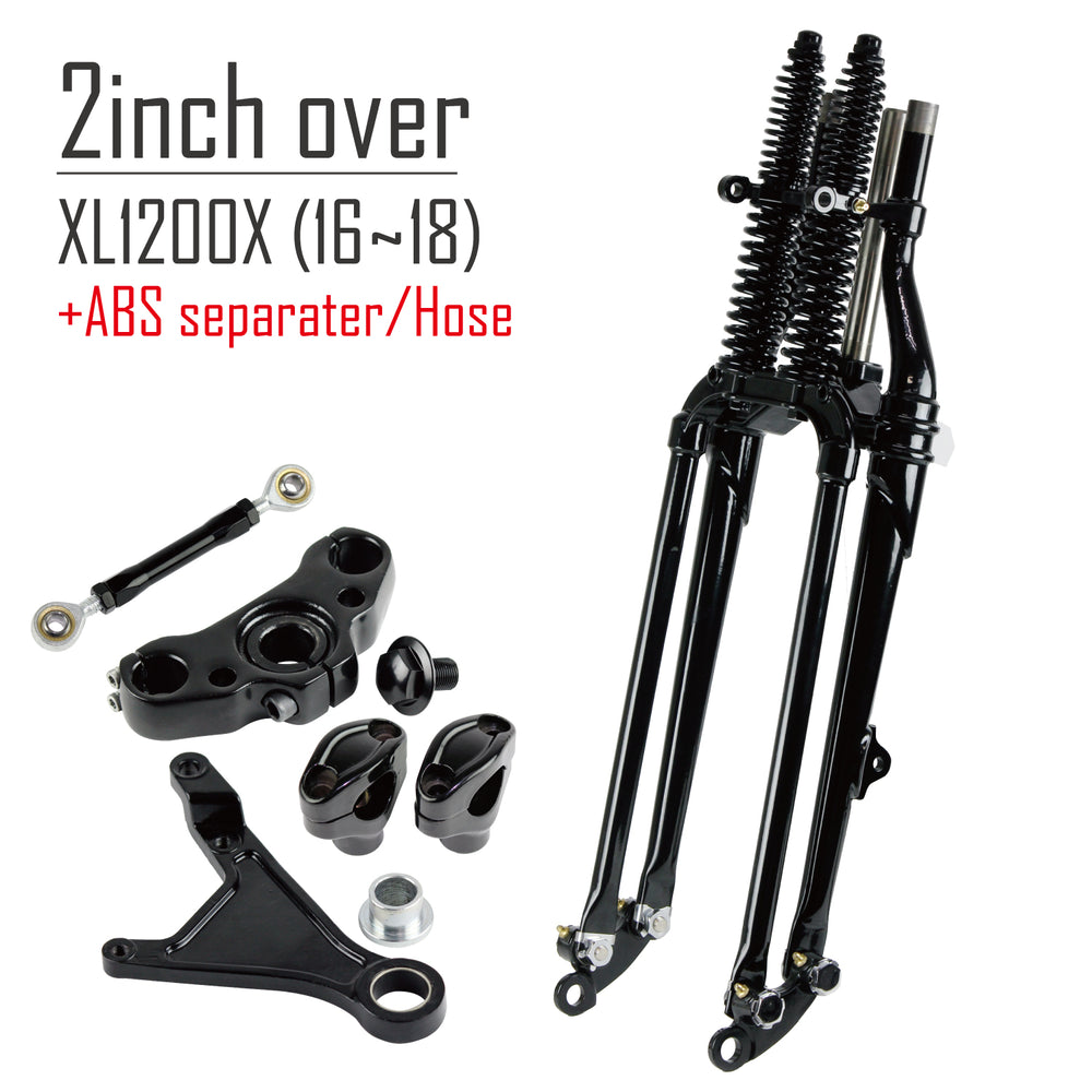 GW-74 Springer Fork Kit for XL1200X ('16-'18) 2 inch Oversize with ABS Separator & Hose