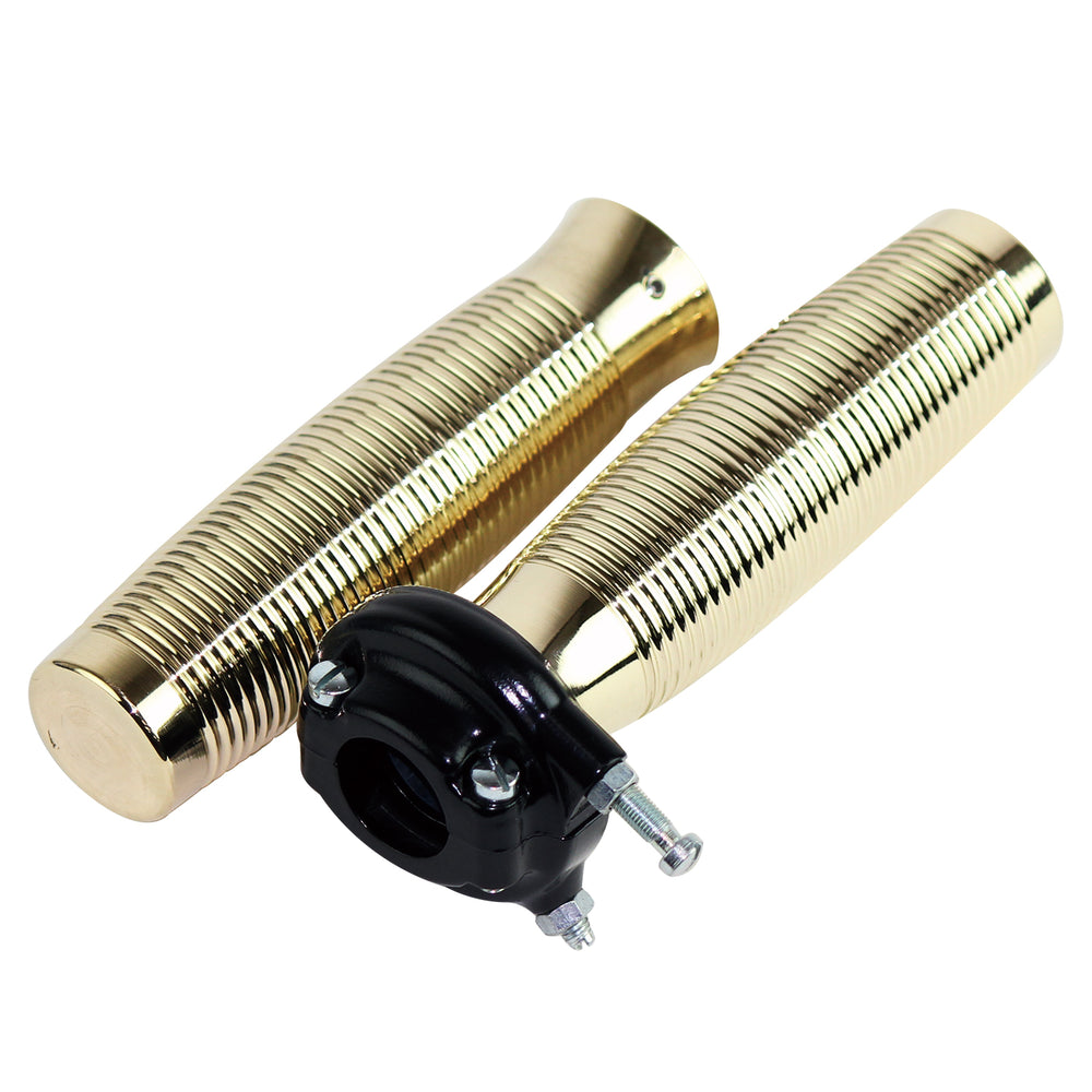 AMAL 364 Type Throttle Holder Black & Brass Grip Set