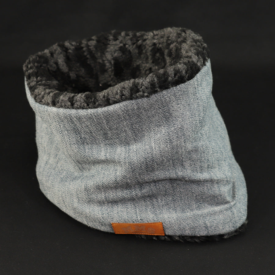 ROBIN NECK WARMER ソフトデニム&ブラックレオパード (M&Ms)