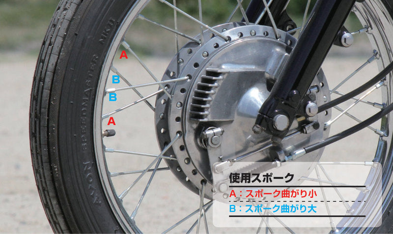 Assembly Diagram for the 19-Inch Steel Spokes (SR400/500 (Drum) Front)