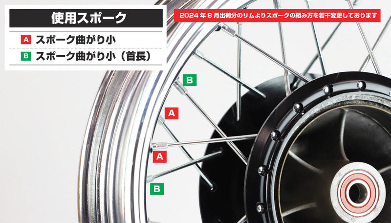 Spoke Layout for the 16-Inch Kit Steel Spokes (SR400/500 Rear)