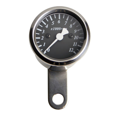 Mechanical Mini Tachometer φ48mm Black Face 1:5 RPM
