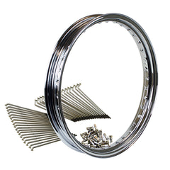 19 inch Kit MT Chrome Steel Spokes SR400/500 (Drum) Front