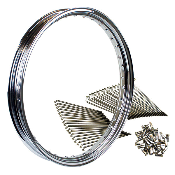 21 inch Kit MT Chrome Steel Spokes Estrella (Disc) Front