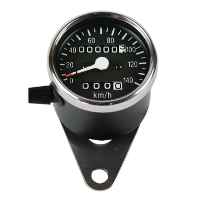 Mechanical Speedometer φ60mm Black Face with Trip - Black Body