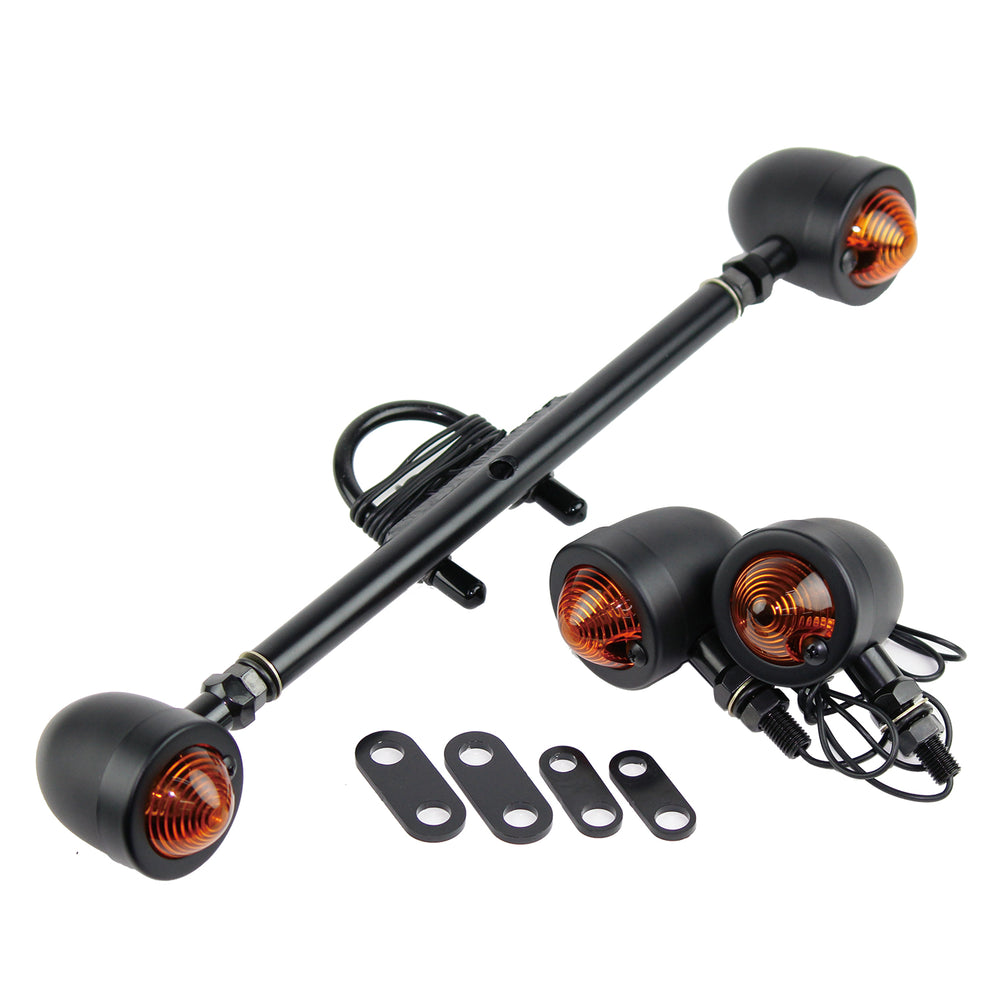 Down-Mount Turn Signal Kit (Long) Small Bullet BK /SR400/500