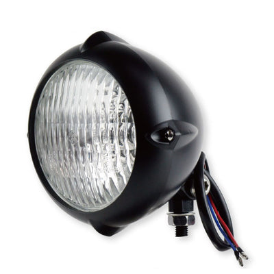 4 inch Vintage Style Ribbed Headlight Black H4