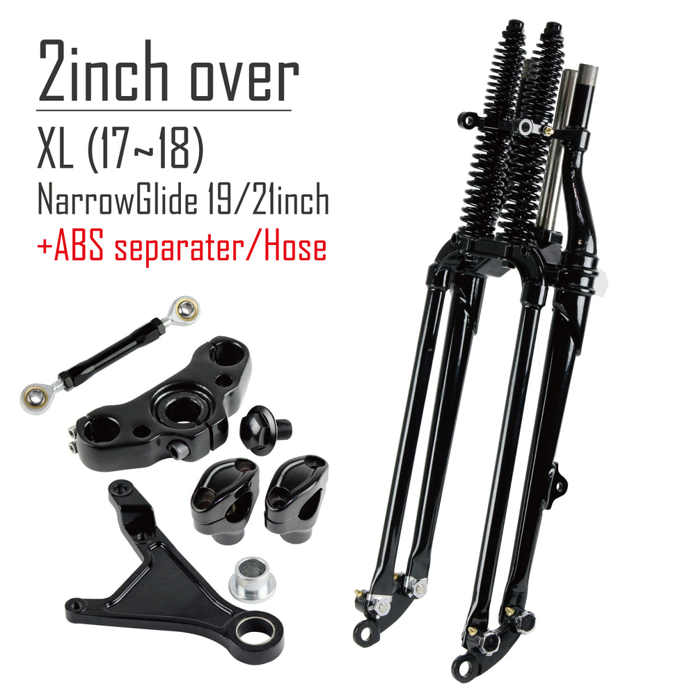 GW-74 Springer Fork Kit for XL ('17-'18) Narrow Glide for 19, 21 inch 2 inch Oversize with ABS Separator & Hose