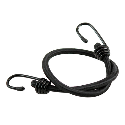 Luggage Cord 10mm 24" x 2 Hooks Black