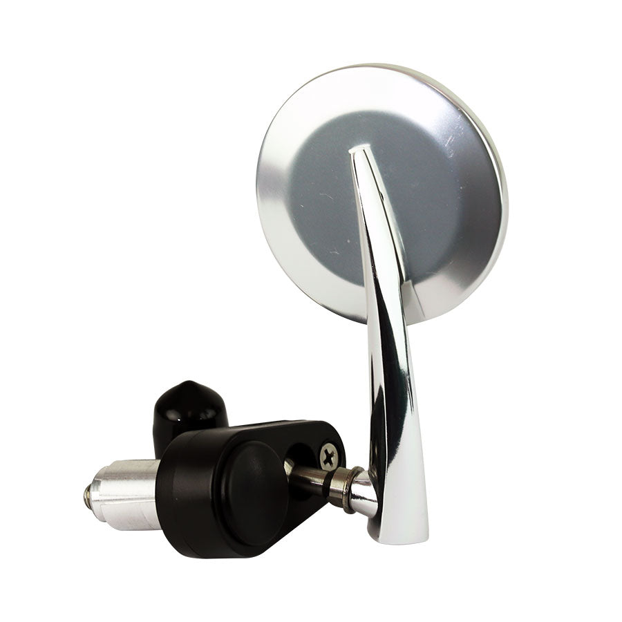 Round Bar-End Mirror Left Polished