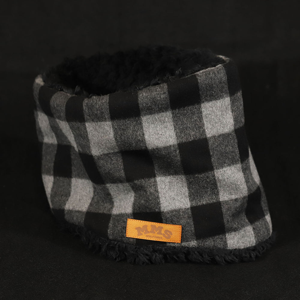 ROBIN NECK WARMER /Check (BK/GR) & Black Fur (M&Ms)