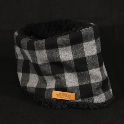ROBIN NECK WARMER /Check (BK/GR) & Black Fur (M&Ms)
