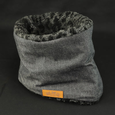 ROBIN NECK WARMER Denim BK & Black Leopard (M&Ms)