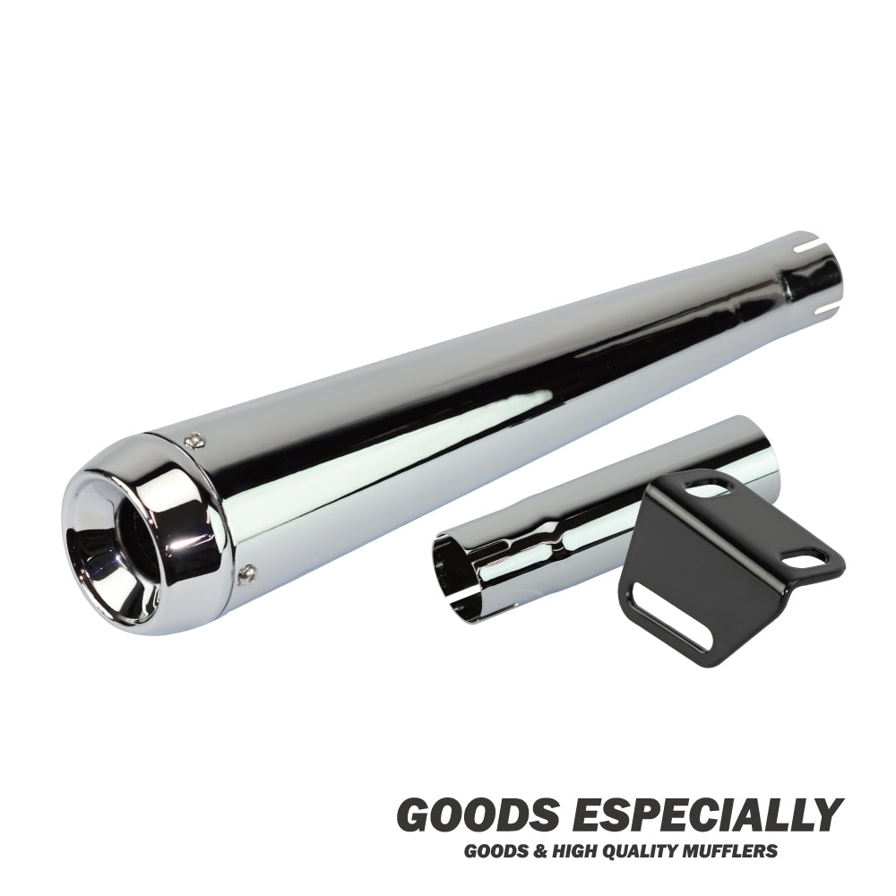 SHORT CONE MEGAPHONE MUFFLER Chrome for SR400/500 ('78-'08) - GOODS ESPECIALLY