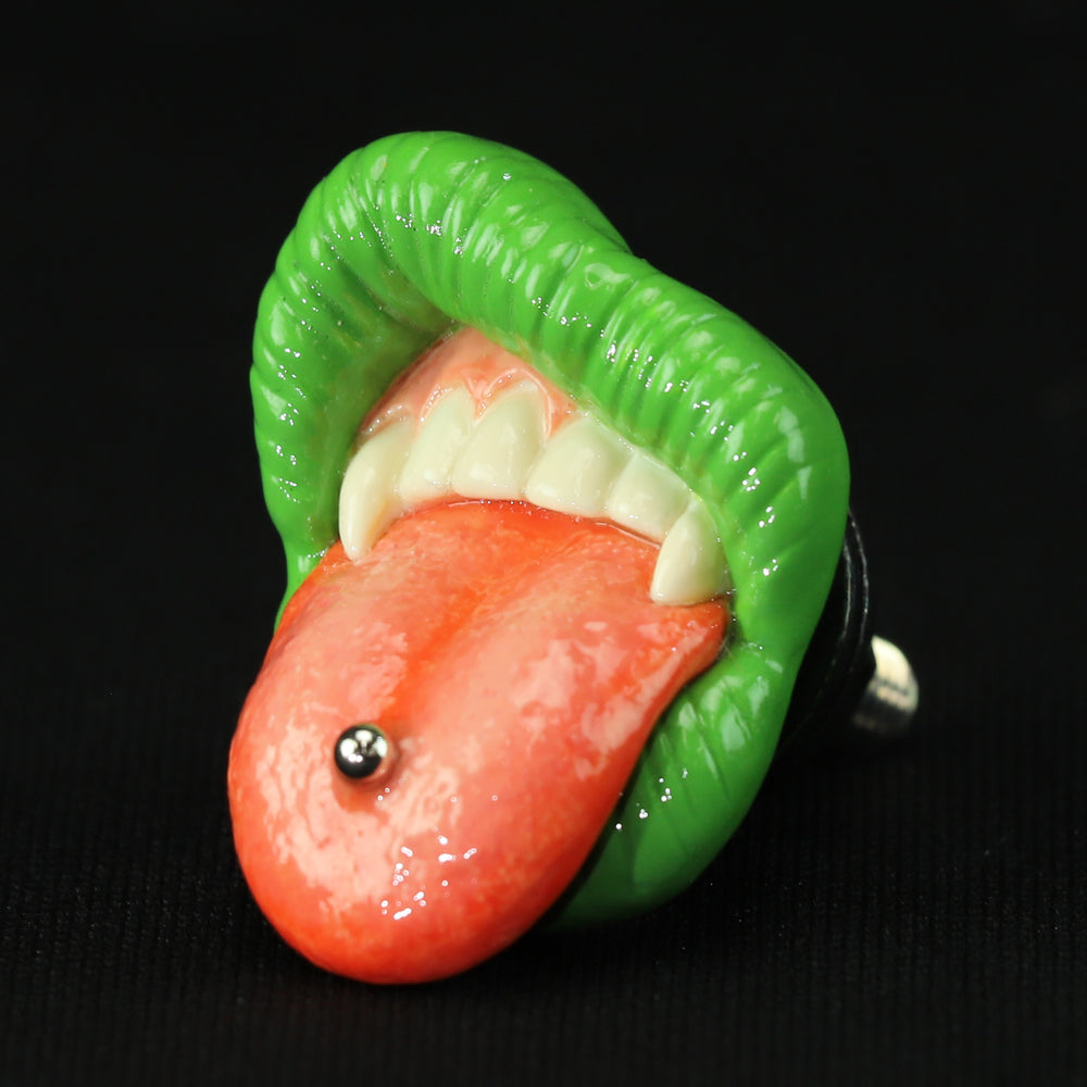 BRATTY LIP NumberBolt /Tongue Piercing /Green (M&Ms)