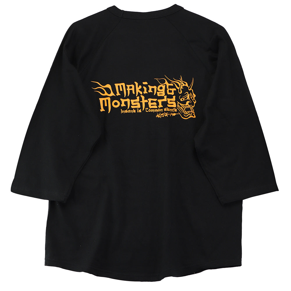 "WA"GLAN 3/4 SLEEVE /Black/Orange /M-size (M&Ms)