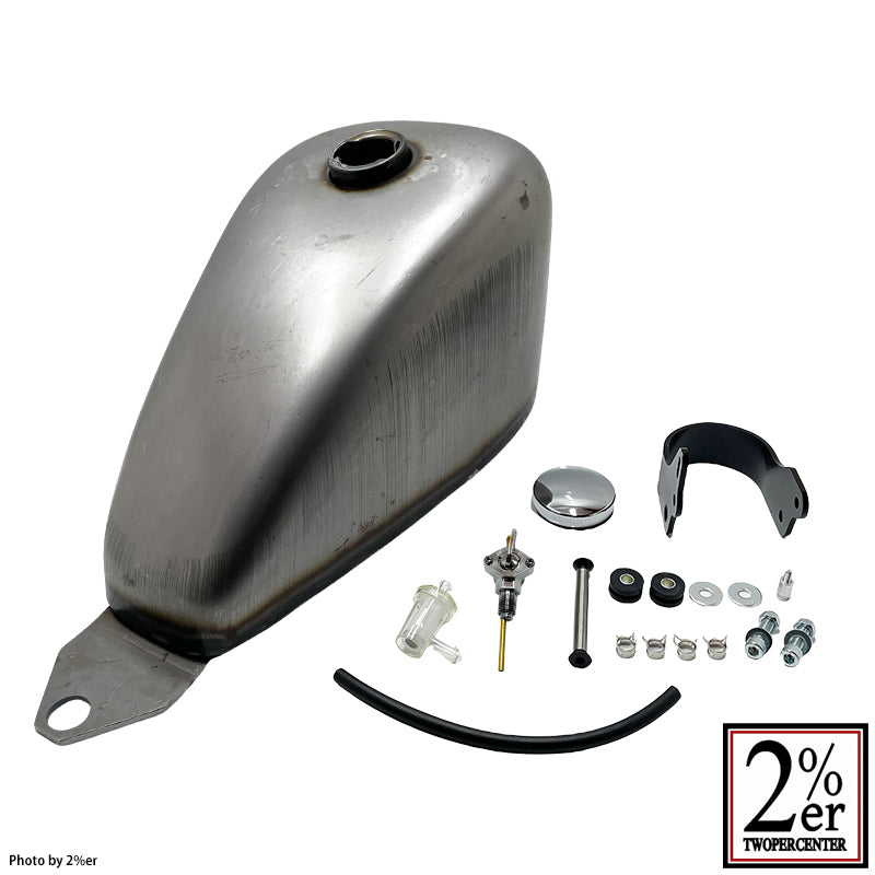 Sportster Tank Bolt-On Full Kit Raw Steel SR400/500 (2%er Original)