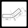 [廃版] マフラー用曲げパイプ　スチール　φ45×1.6　R75-40°