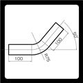 [廃版] マフラー用曲げパイプ　スチール　φ45×1.6　R75-50°