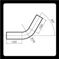 [廃版] マフラー用曲げパイプ　スチール　φ45×1.6　R75-60°