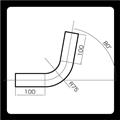 [廃版] マフラー用曲げパイプ　スチール　φ45×1.6　R75-80°