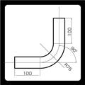 [廃版] マフラー用曲げパイプ　スチール　φ45×1.6　R75-90°