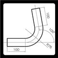 [廃版] マフラー用曲げパイプ　スチール　φ45×1.6　R75-100°