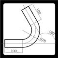 [廃版] マフラー用曲げパイプ　スチール　φ45×1.6　R75-120°