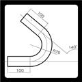 [廃版] マフラー用曲げパイプ　スチール　φ45×1.6　R75-140°