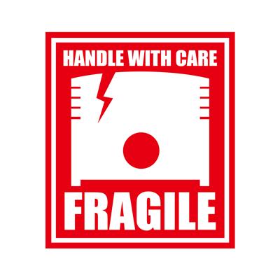 STICKER　"FRAGILE"　RED　10枚セット