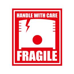 STICKER　"FRAGILE"　RED　10枚セット