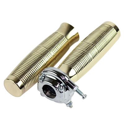 [廃番] AMAL364タイプ　スロットルホルダー　クローム & 真鍮グリップセット