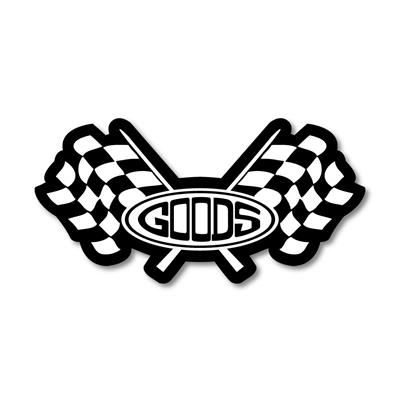 STICKER　"MGG CHECKER FLAG"　BK/WH