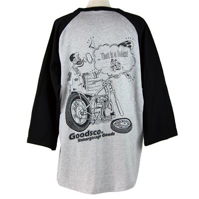 [販売終了] "BADASS" RAG 3/4SLEEVE - BK/GR　Mサイズ