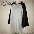 [廃番] "BADASS" RAG 3/4SLEEVE - BK/GR　Mサイズ[販売終了]