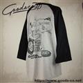 [販売終了] "BADASS" RAG 3/4SLEEVE - BK/GR　Mサイズ