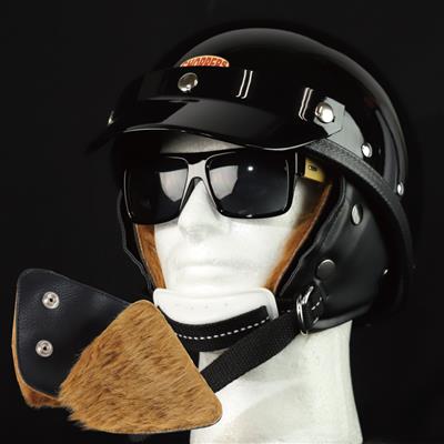 MORRIS Shorty helmet BLACK/Brown (Long fur)