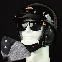 MORRIS Shorty helmet BLACK/Silver (Long fur)