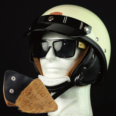 MORRIS Shorty helmet IVORY/Brown (Long fur)