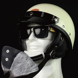 MORRIS Shorty helmet IVORY/Silver (Long fur)