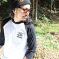 "WA"GLAN 3/4 SLEEVE /白黒 /Mサイズ