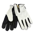 BAWグローブ　ホワイト&ブラック　スマホタッチ機能付き　(バイク用　革グローブ) Mサイズ　[CHOPPERSオリジナル]