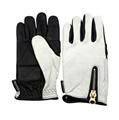 BAWグローブ　ホワイト&ブラック　スマホタッチ機能付き　(バイク用　革グローブ) Mサイズ　[CHOPPERSオリジナル]